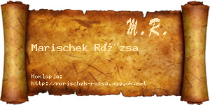 Marischek Rózsa névjegykártya